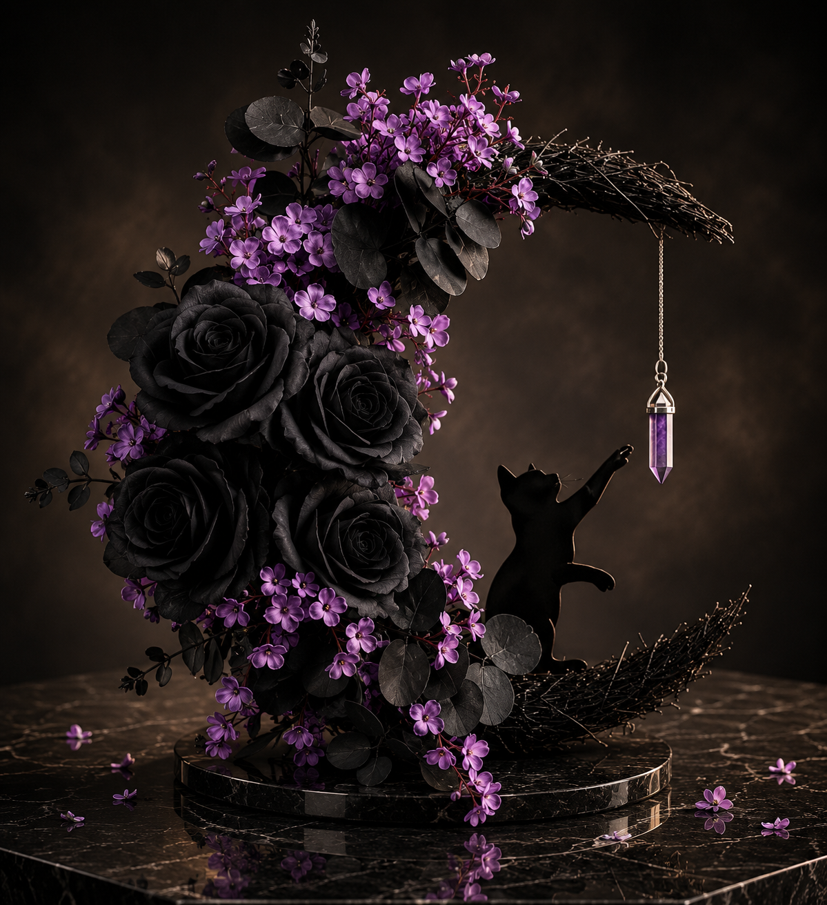 Couronnes Lune et Chat Faites à la Main