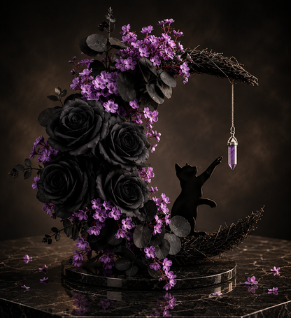 Couronnes Lune et Chat Faites à la Main